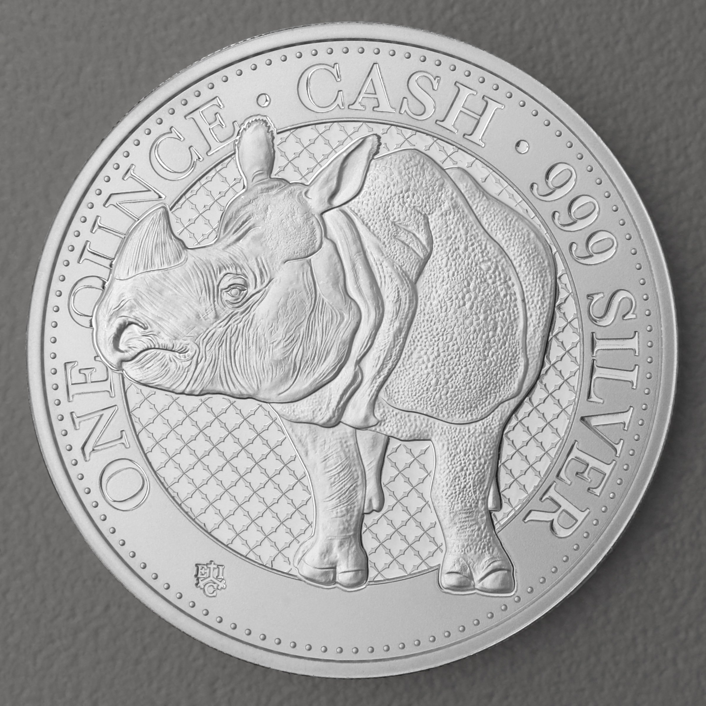 Silbermünze 1oz "Rhino" 2022 Cash Coin Indian Wildlife (St. Helena) - Hauptansicht