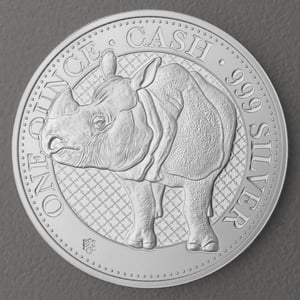 Silbermünze 1oz "Rhino" 2022 Cash Coin Indian Wildlife (St. Helena) - Hauptansicht