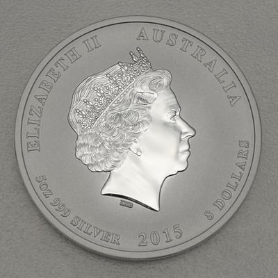 Silbermünze 5oz "Ziege" 2015 (koloriert) Lunar II – Year of the Goat (Australien) - Miniaturansicht 2