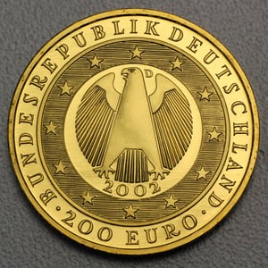 Goldmünze 200 Euro "Einführung des Euro" 2002 Etui (Deutschland) - Miniaturansicht 2
