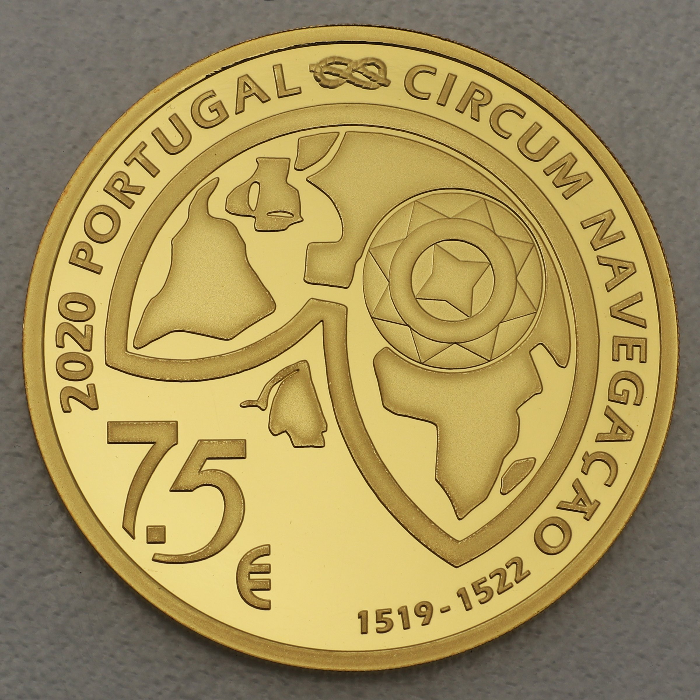 Goldmünze 7,5 Euro "Magellanstraße 1520" 2020 500. Jahrestag Weltumsegelung (Portugal) - Detailansicht 1