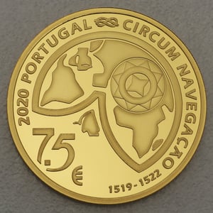 Goldmünze 7,5 Euro "Magellanstraße 1520" 2020 500. Jahrestag Weltumsegelung (Portugal) - Miniaturansicht 2