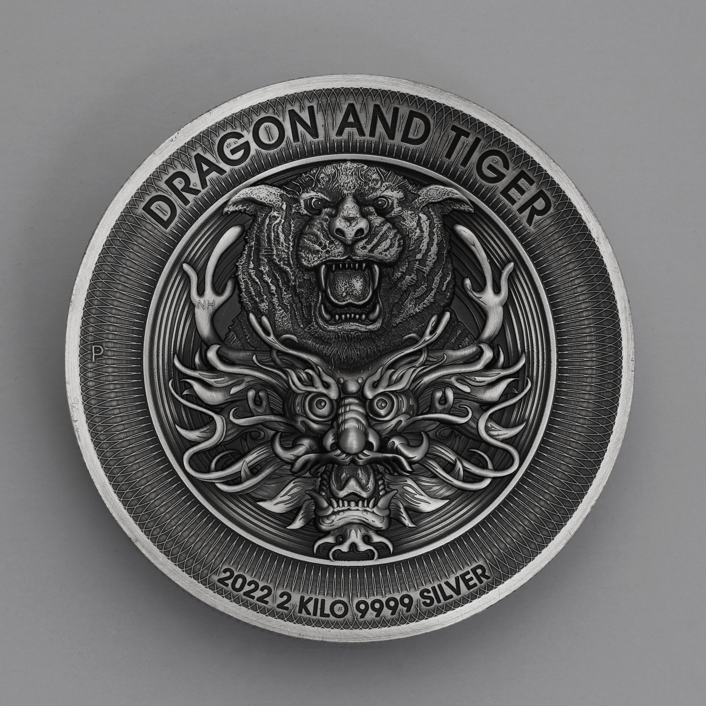 Silbermünze 2kg "Dragon and Tiger" 2022 (AF/HR) (Australien) - Hauptansicht
