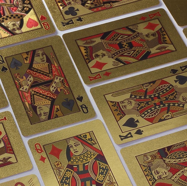 Spielkarten goldfarben Set 54 Karten - Detailansicht 2