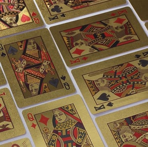 Spielkarten goldfarben Set 54 Karten - Miniaturansicht 3