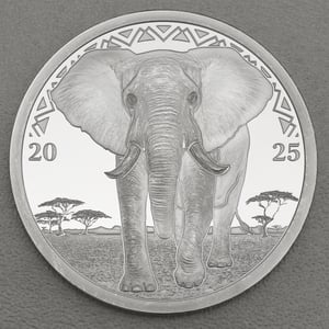 Silbermünze 1oz "Elefant" 2025 (PP) Big Five (Liberia) - Hauptansicht