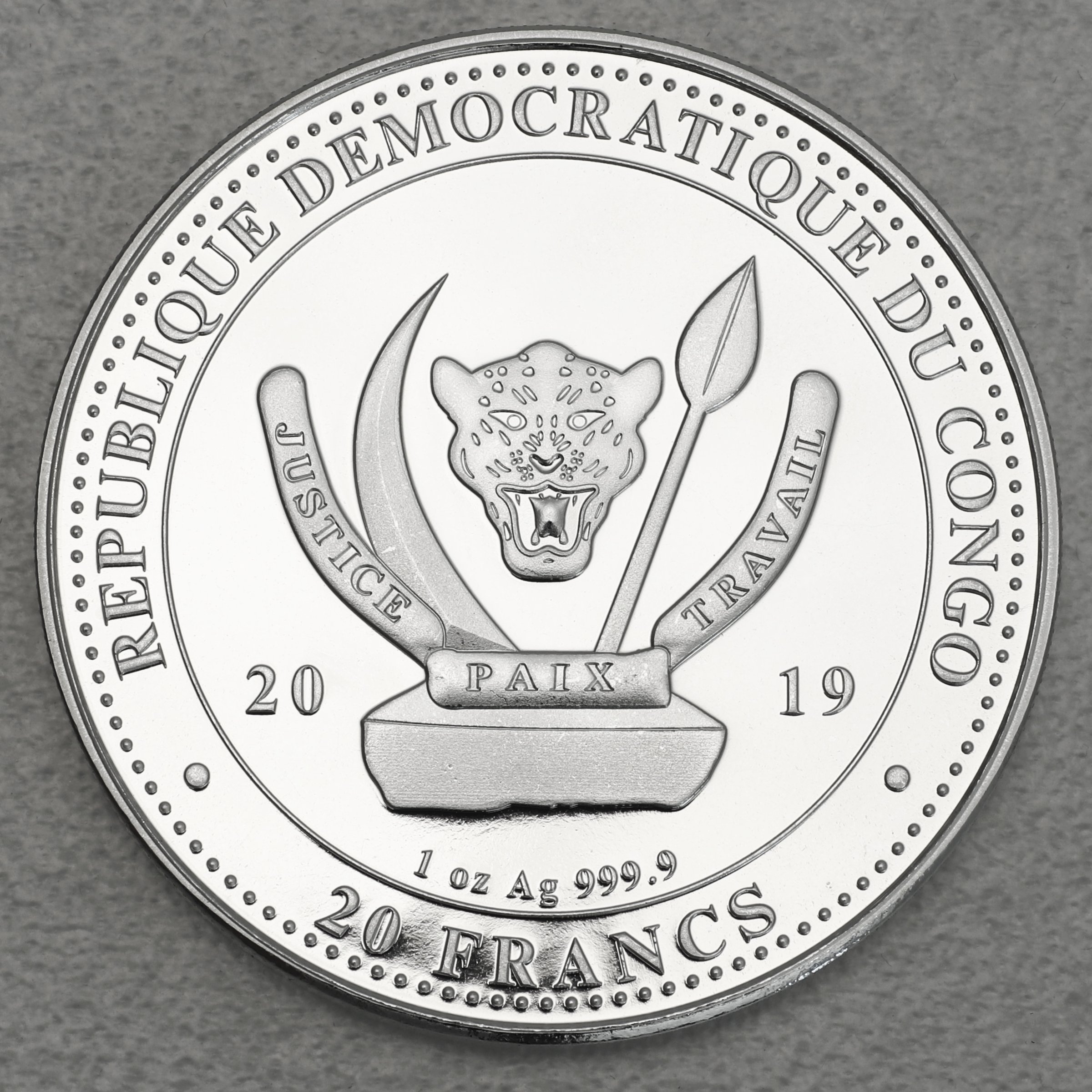 Silbermünze 1oz "Giraffe" 2019 World s Wildlife (Kongo) - Detailansicht 1