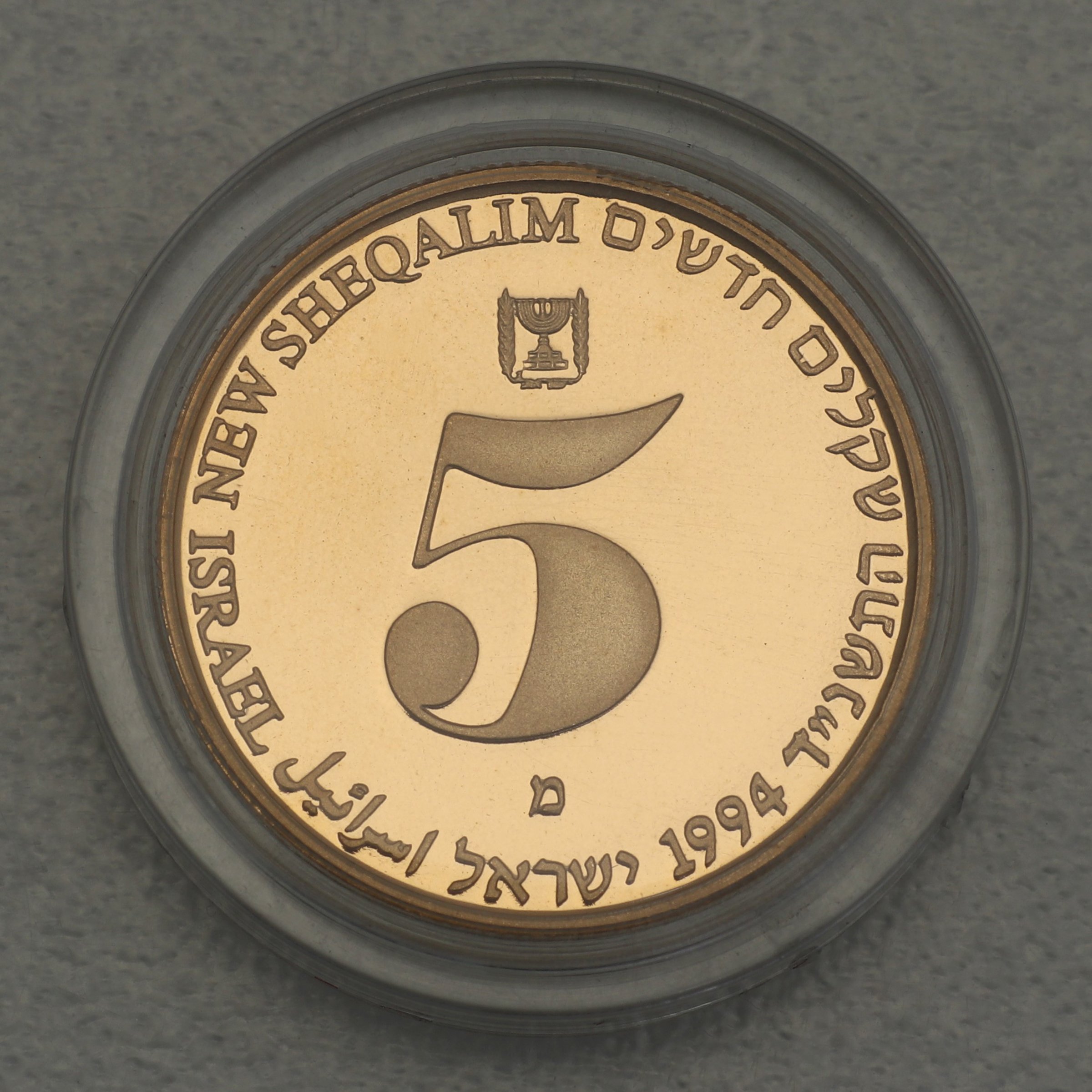 Goldmünze 5 New Sheqalim "Welt" 1994 Unabhängigkeitstag (Israel) - Detailansicht 1