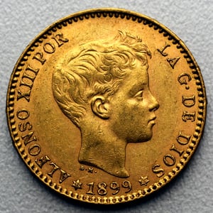 Goldmünze 20 Pesetas "Alfonso XIII." (Spanien) - Hauptansicht