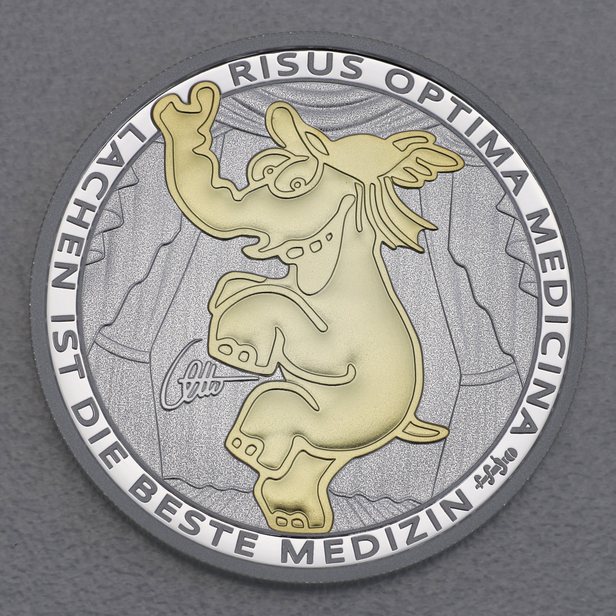 Silbermünze 1oz "Risus Optima Medicina" 2022 (vergoldet) Ottifanten – Funnyfant diff. (Tuvalu) - Hauptansicht