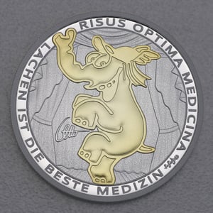 Silbermünze 1oz "Risus Optima Medicina" 2022 (vergoldet) Ottifanten – Funnyfant diff. (Tuvalu) - Hauptansicht