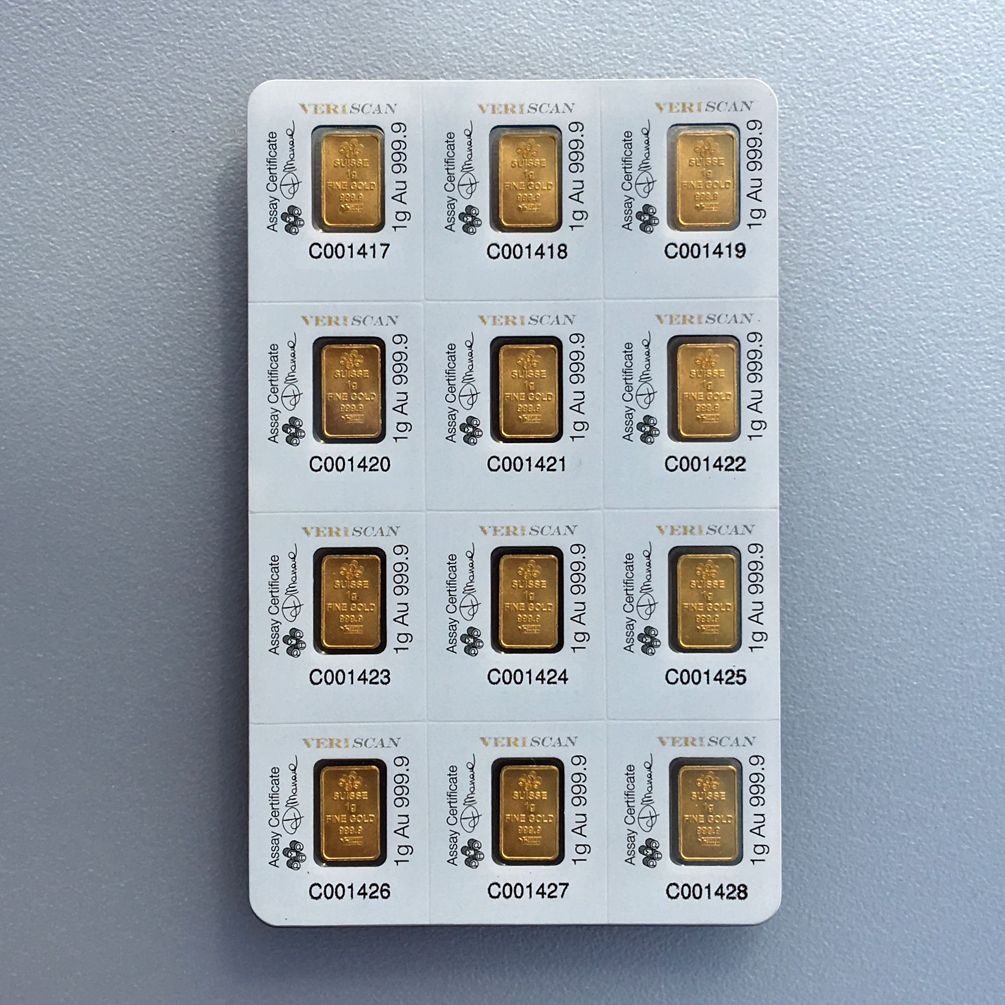Goldbarren "Multigram" (12x 1g Gold) PAMP - Detailansicht 1