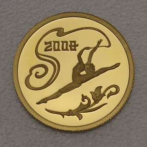 Goldmünze 50 Rubel "Athletin mit Band" 2008 Olympische Spiele Peking (Russland) - Hauptansicht