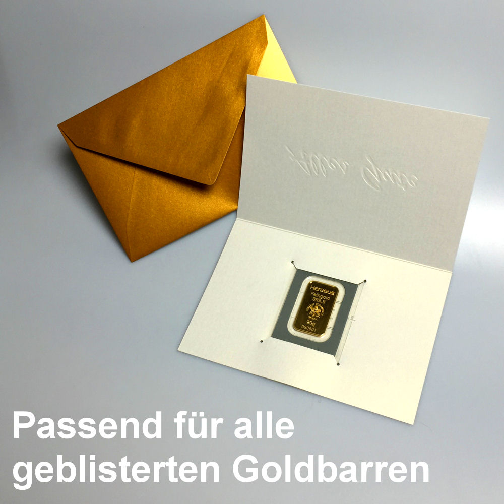 Geschenk-Karte "Alles Gute" mit goldenem Umschlag - Detailansicht 2