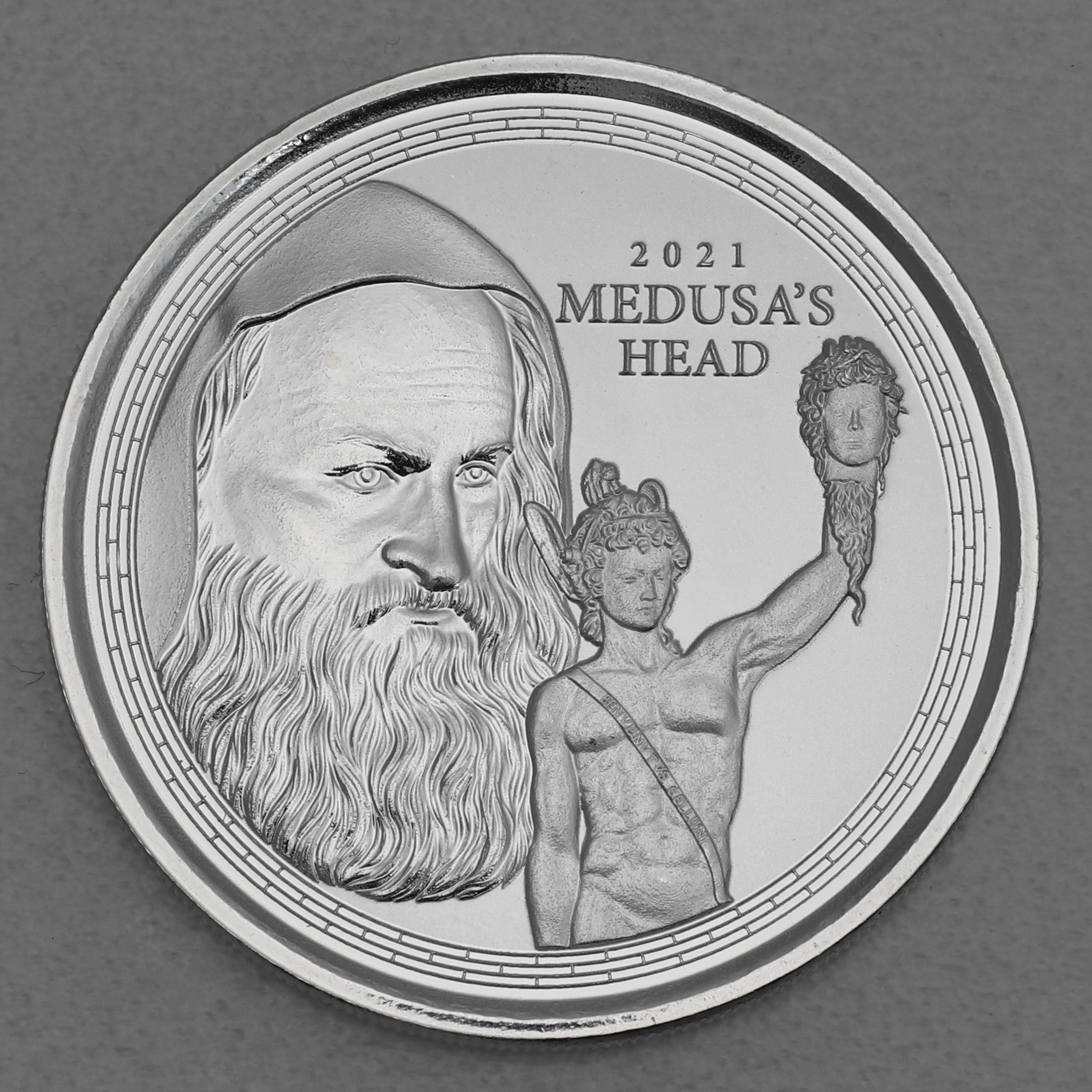 Silbermünze 1oz "Perseus" 2021 Kopf der Medusa 19% (Gibraltar) - Hauptansicht