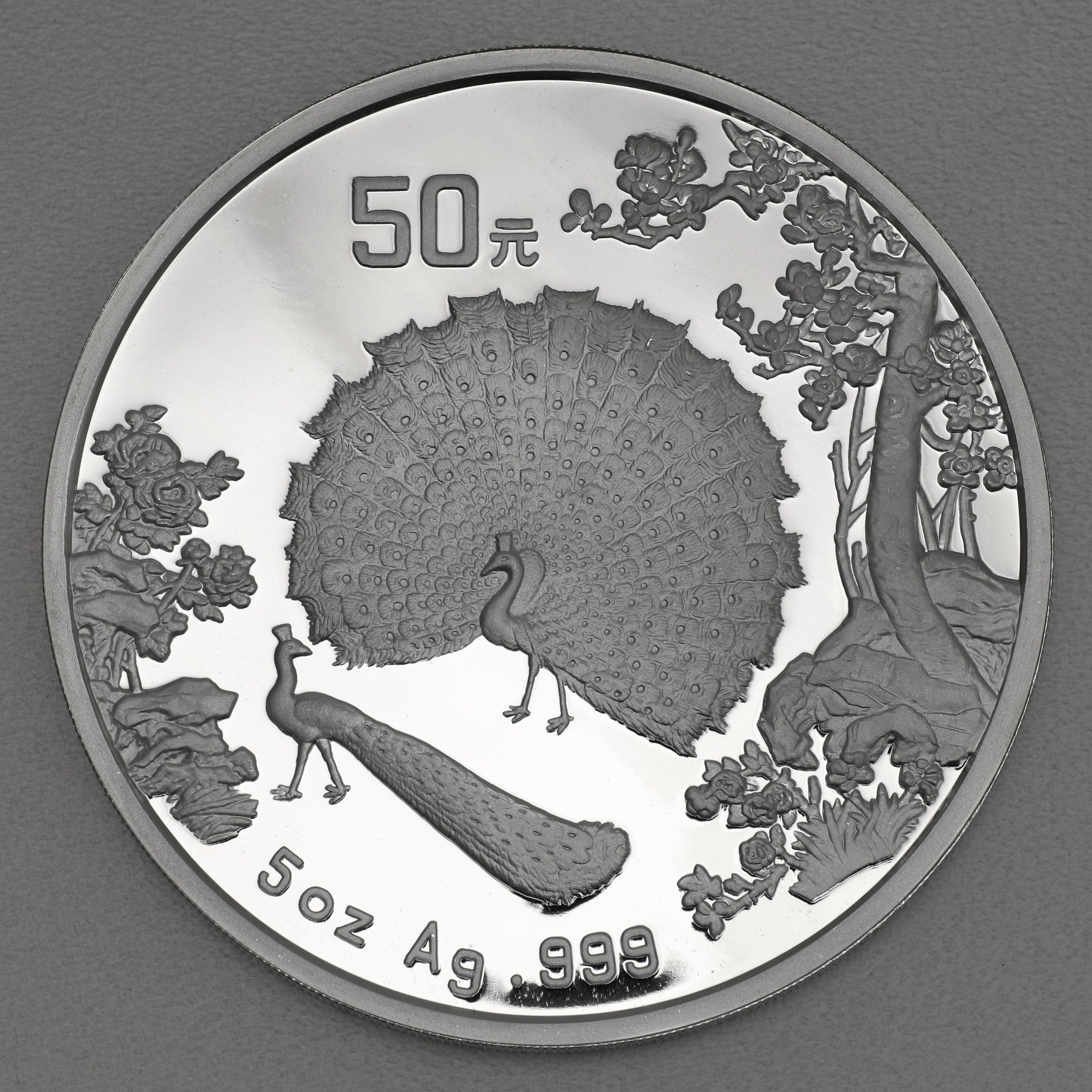 Silbermünze 5oz "Peacock 50 Yuan" 1993 (China) - Hauptansicht
