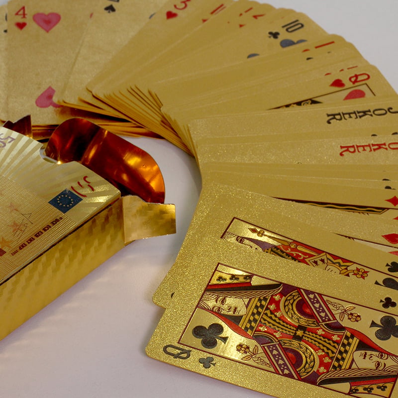 Spielkarten goldfarben Set 54 Karten - Detailansicht 1