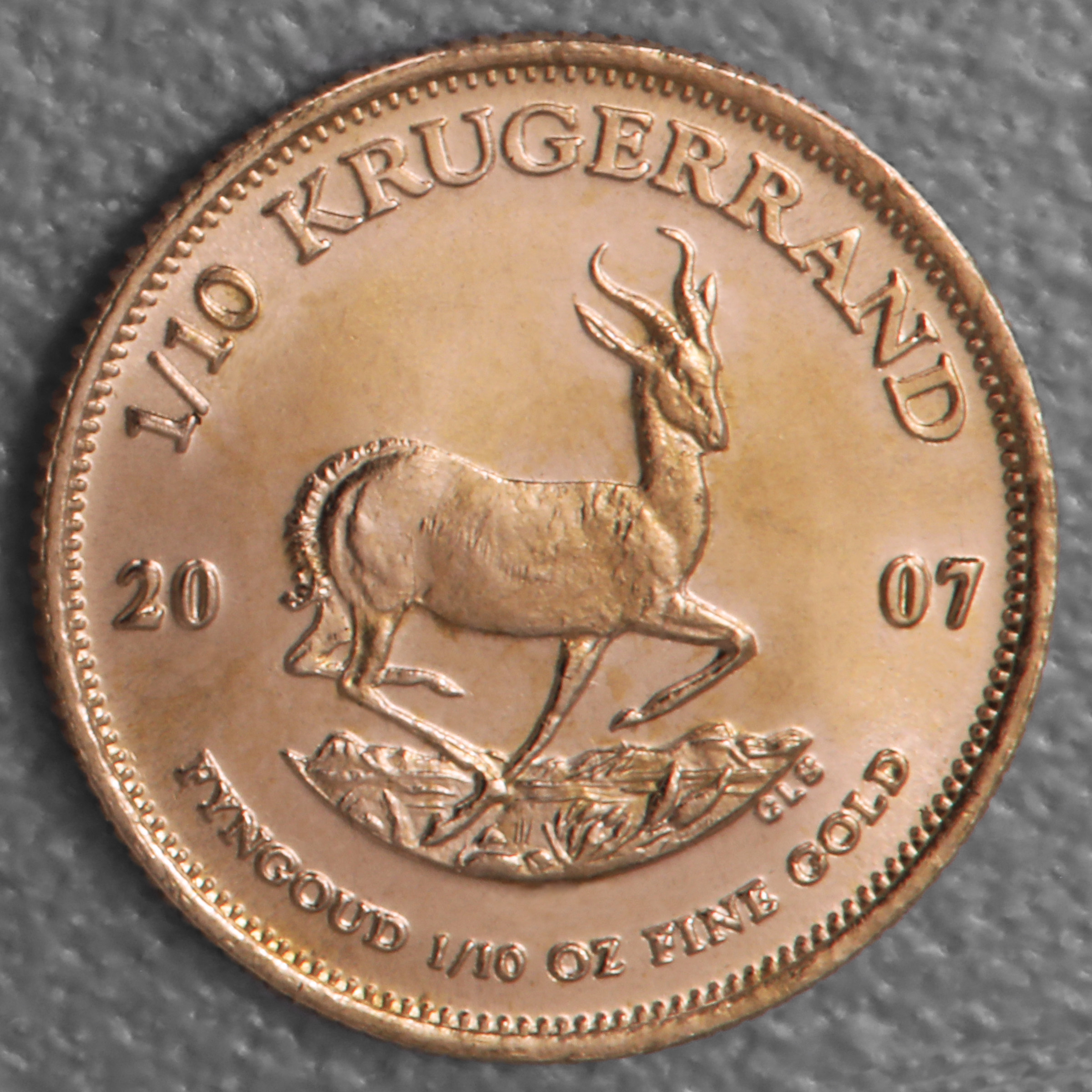 Goldmünze 1/10oz "Krügerrand" 2007 (Südafrika) - Hauptansicht