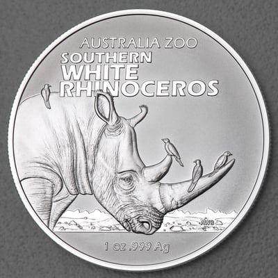 Silbermünze 1oz "Südliches Breitmaulnashorn" 2023 Australia Zoo 19% (Australien) - Miniaturansicht 1
