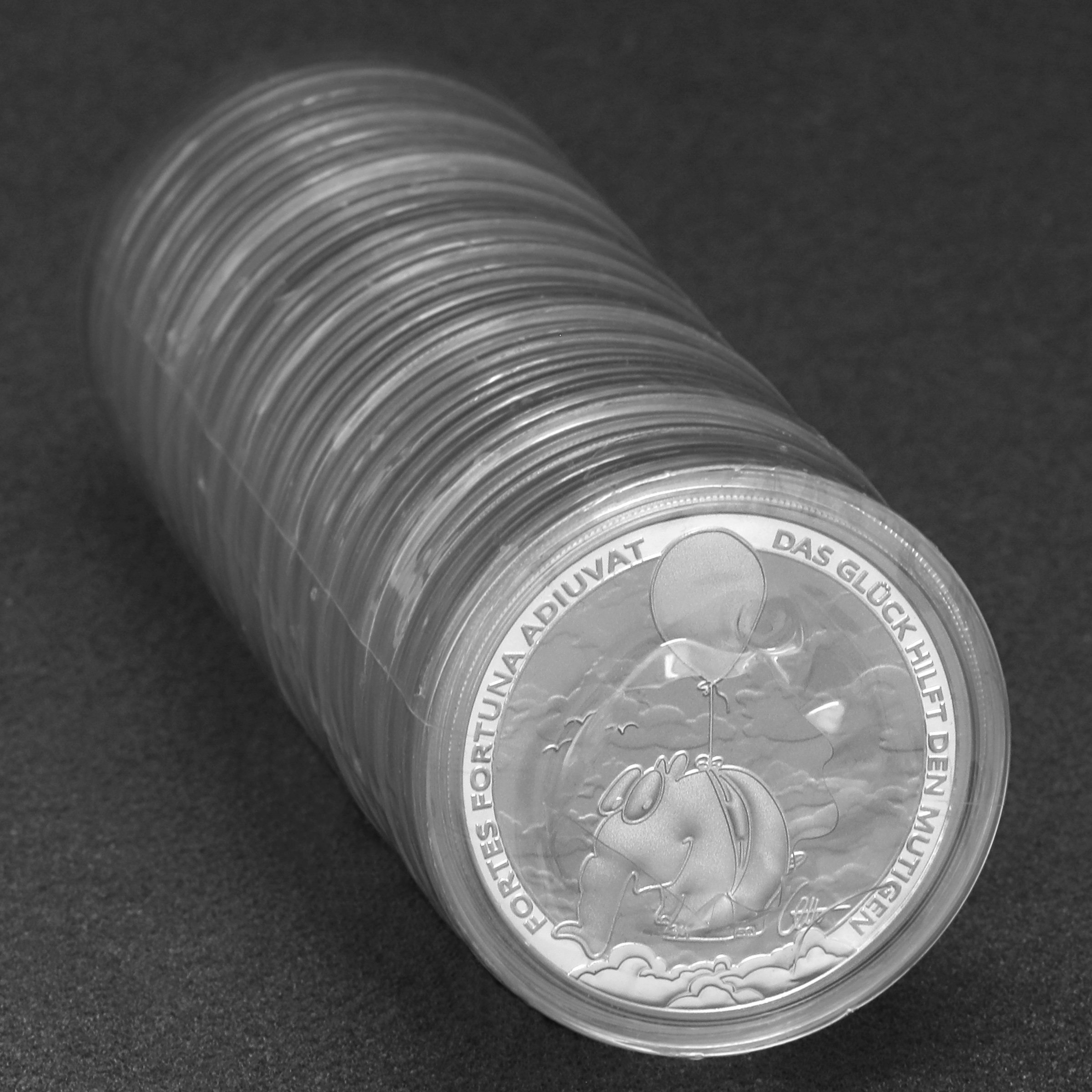 Silbermünze 20 x 1oz "Fortes fortuna adiuvat" 2026 Ottifanten – Rüsselherde Ballonifant (Tuvalu) - Detailansicht 1