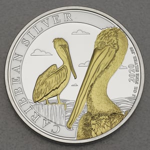 Silbermünze 1oz "Pelican" 2020 (vergoldet) Caribbean Silver (Barbados) - Miniaturansicht 1