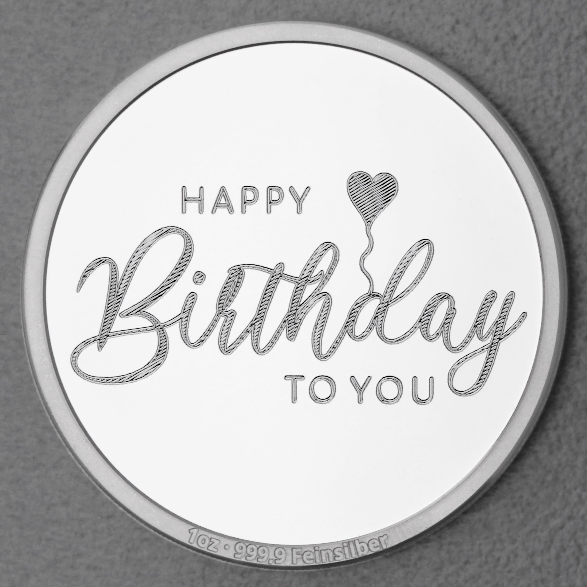 Silbermedaille 1oz "Happy Birthday" Gravurmedaille - Hauptansicht