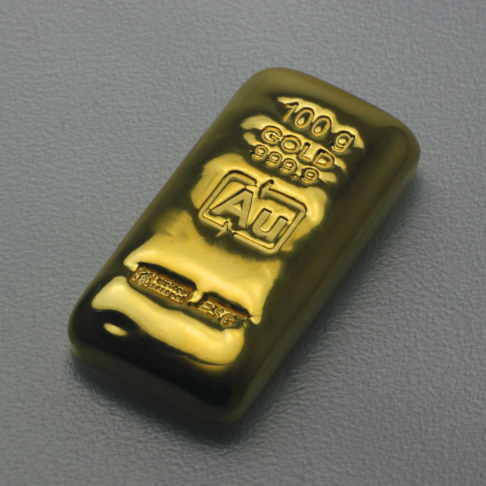 Goldbarren 100g Au ESG, gegossen - Detailansicht 1