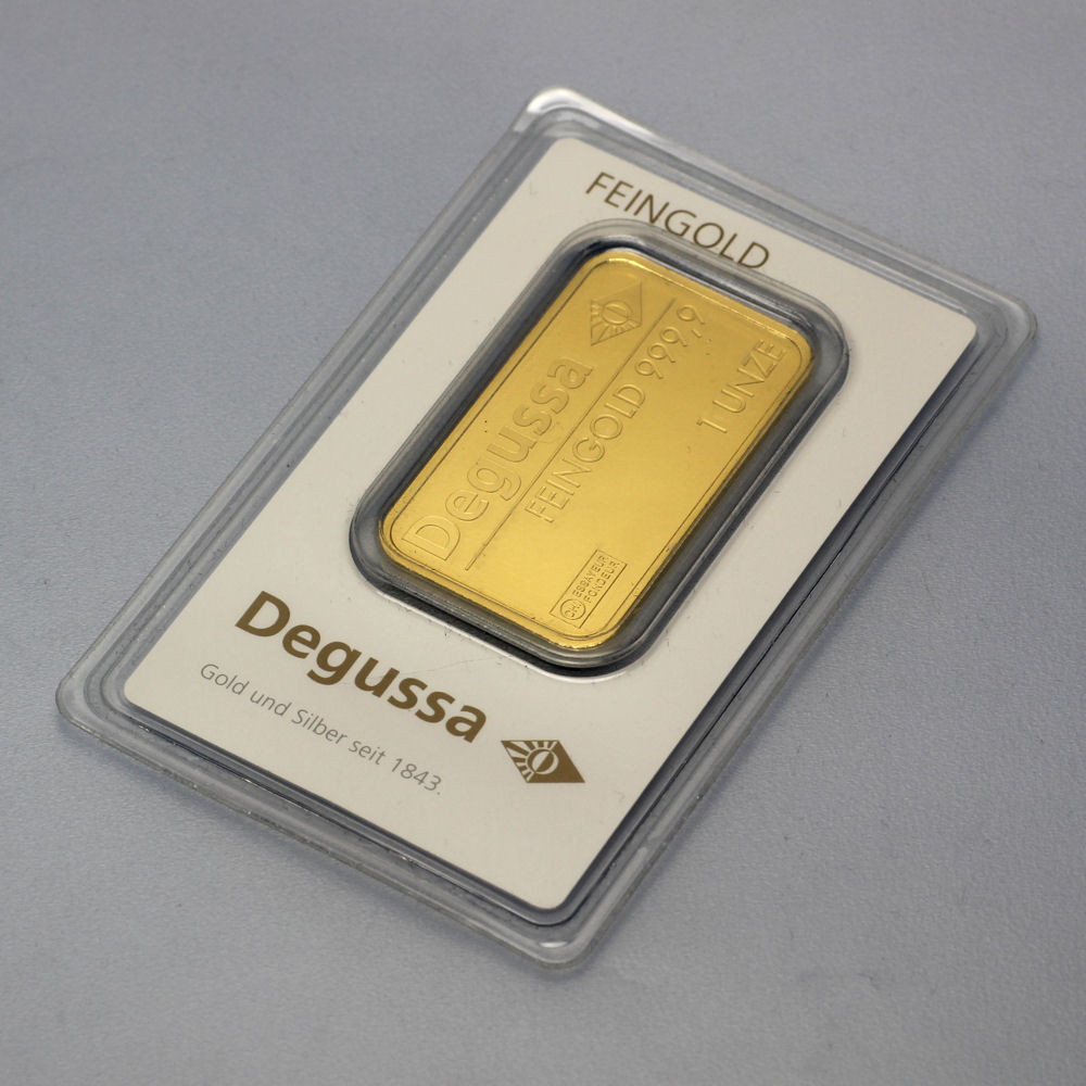 Goldbarren 1oz DEGUSSA, im Blister - Detailansicht 2