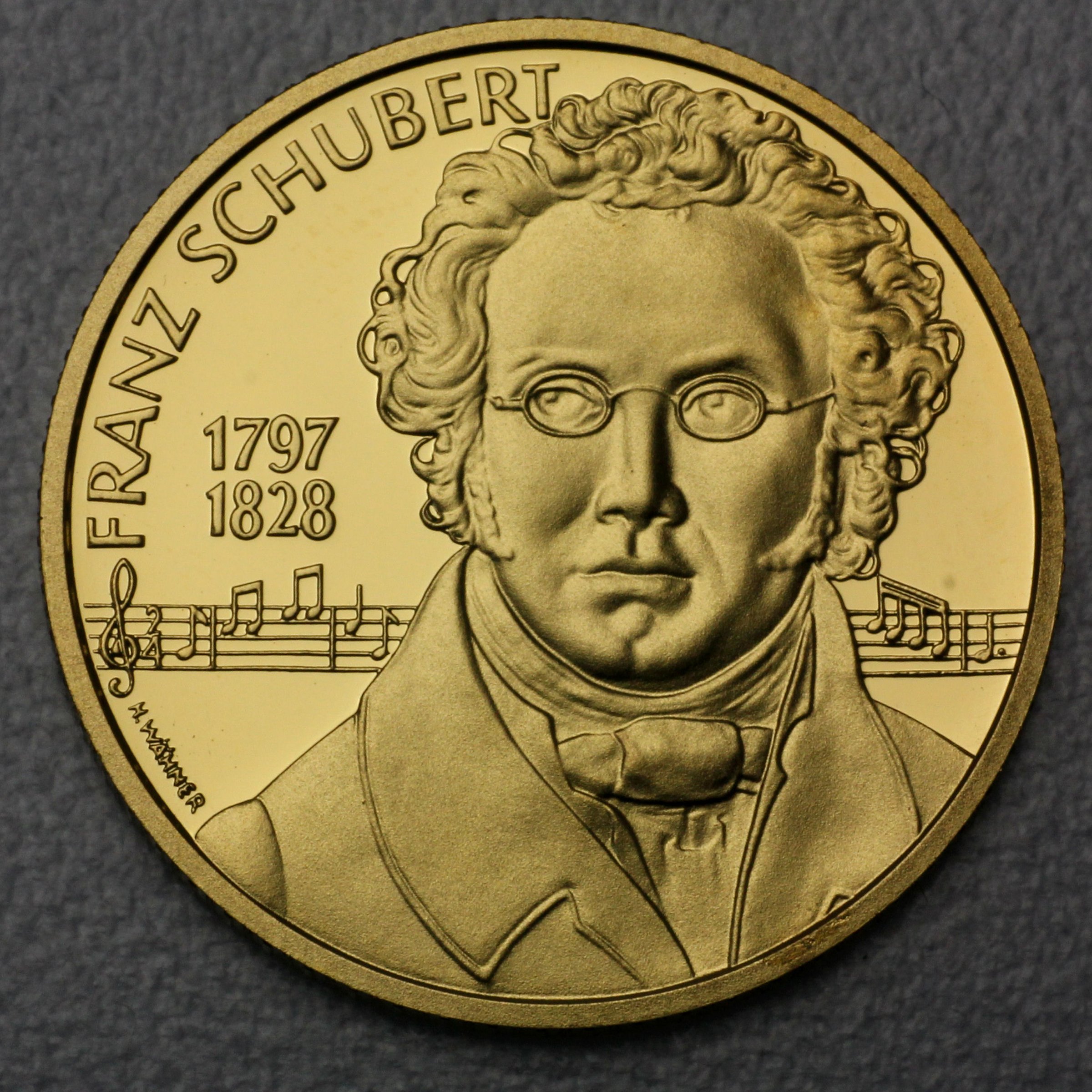 Goldmünze 500 Schilling "Franz Schubert" 1997 (PP) Wiener Musiklegenden (Österreich) - Hauptansicht