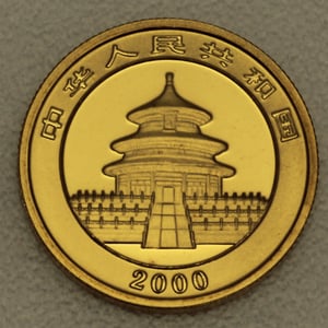Goldmünze 1/4oz "Panda" 2000 (China) - Miniaturansicht 2