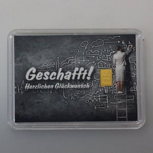 Goldbarren 1g "Glückwunsch/Geschafft" (Motivbox) - Hauptansicht