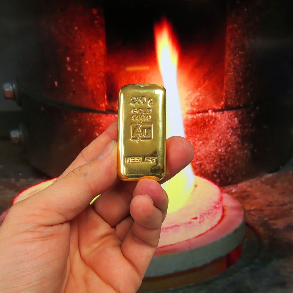Goldbarren 250g Au ESG, gegossen - Detailansicht 4