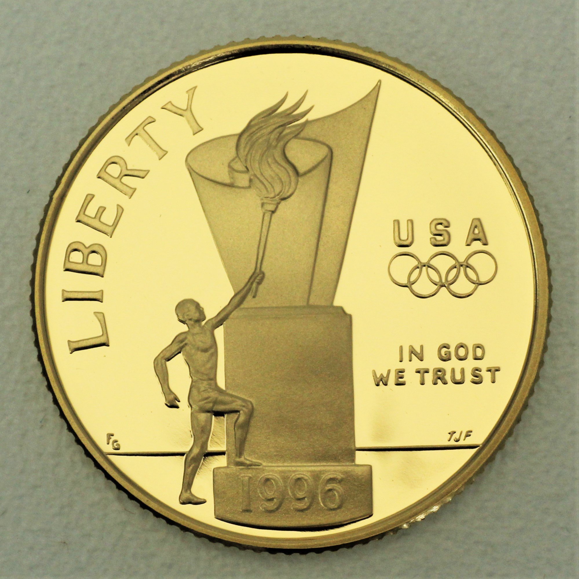 Goldmünze 5 Dollar "Olympia Fackel" 1996 (PP) (USA) - Hauptansicht