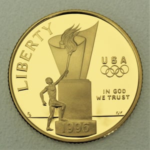 Goldmünze 5 Dollar "Olympia Fackel" 1996 (PP) (USA) - Hauptansicht