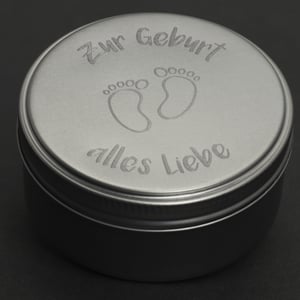 Geschenk-Box "Zur Geburt" (rund, Ø: ca. 8 cm) image
