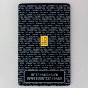Recycling-Goldbarren 1g Au Investmentblister - Hauptansicht