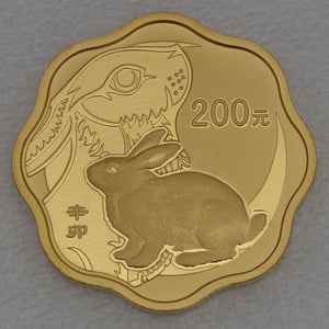 Goldmünze 1/2oz "Hase" 2011 Lunar - Blütenform (China) - Hauptansicht