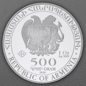 Silbermünze 20 x 1oz "Arche Noah" aktueller Jahrgang Tube (Armenien) - Miniaturansicht 3