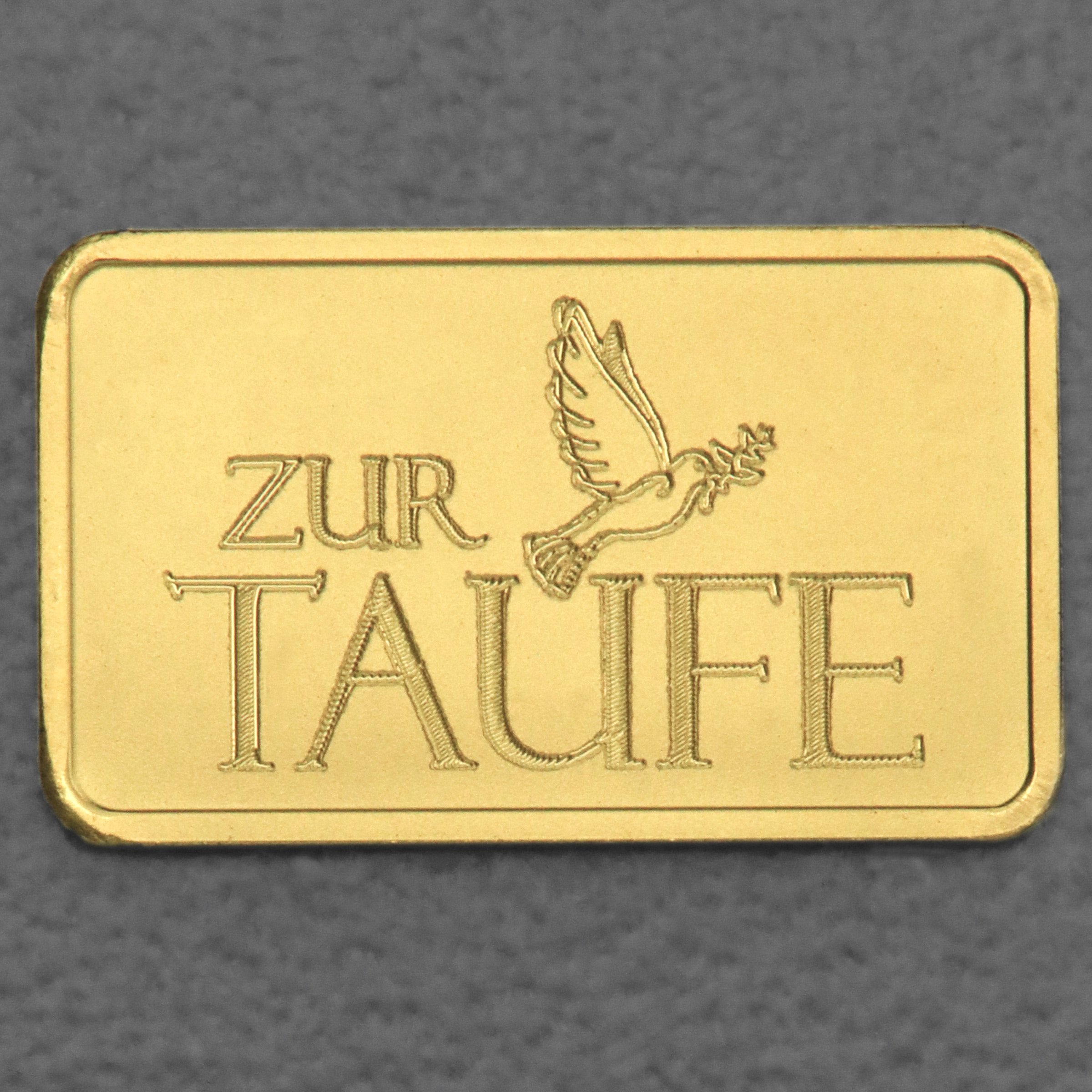 Goldbarren 2,5g Gravur "Zur Taufe" - Hauptansicht