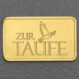 Goldbarren 2,5g Gravur "Zur Taufe" - Hauptansicht