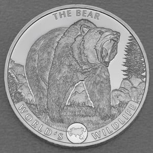 Silbermünze 1oz "Bär" 2022 World s Wildlife (Kongo) - Miniaturansicht 1