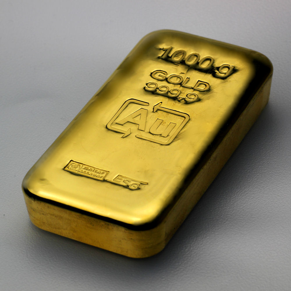 Goldbarren 1000g Au ESG, gegossen - Detailansicht 1