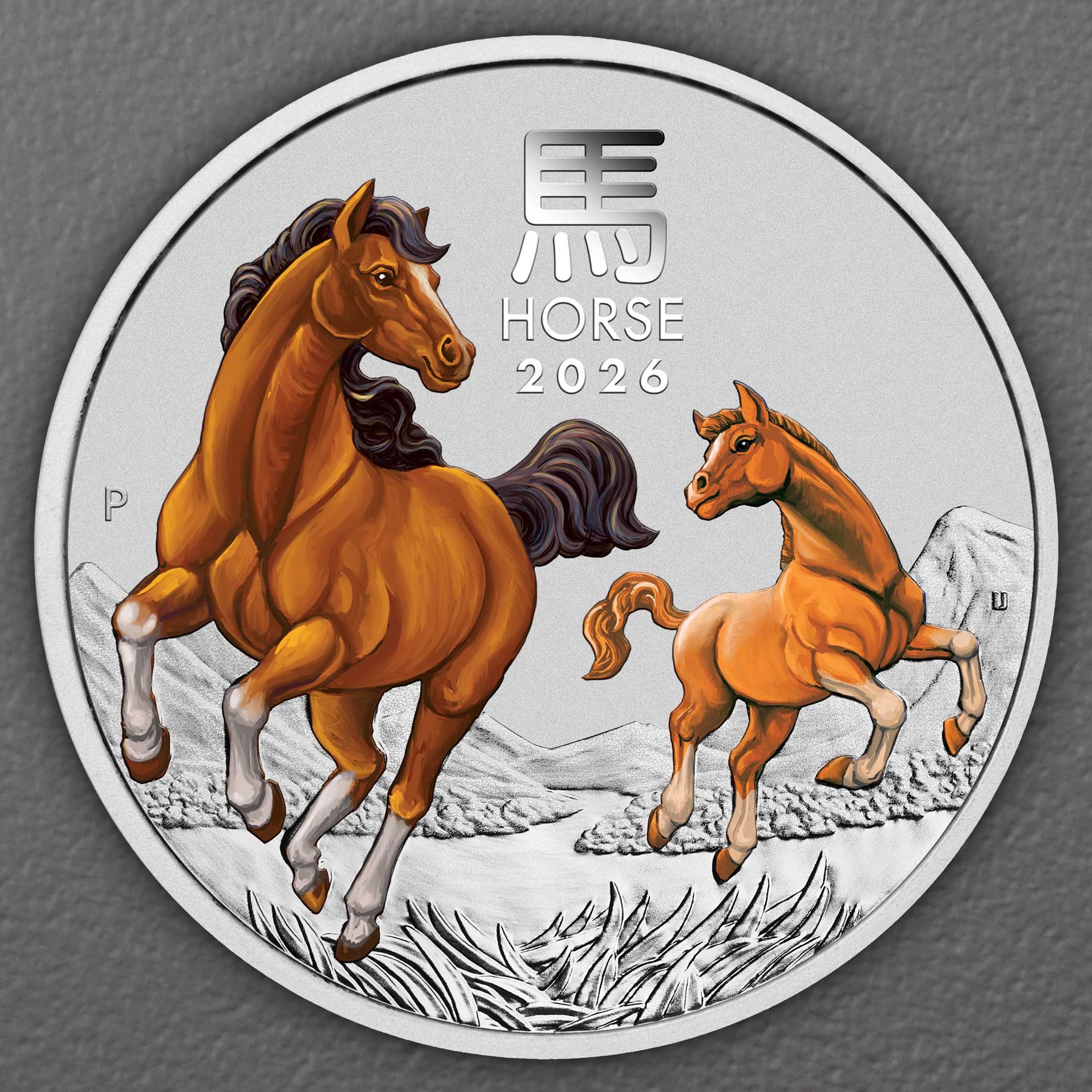 Silbermünze 1kg "Pferd" 2026 (koloriert) Lunar III – Year of the Horse (Australien) - Hauptansicht
