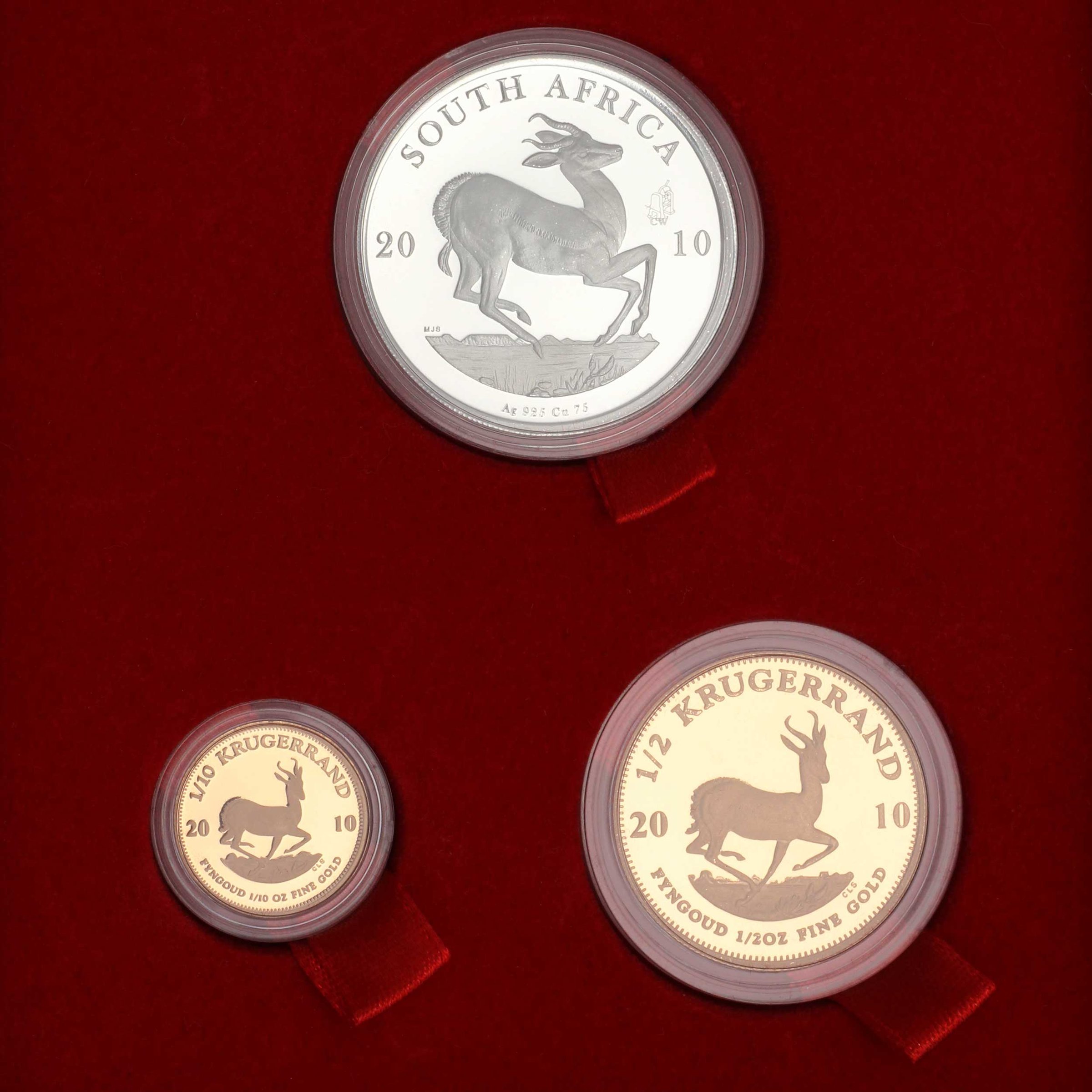 Goldmünzen 4 x "Krügerrand" 2010 (PP) Premium de Luxe Set – 5-teilig (Südafrika) - Detailansicht 4