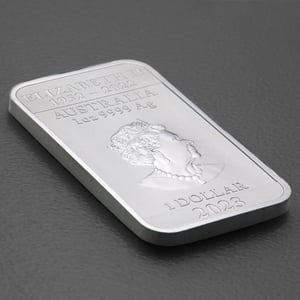 Silber Münzbarren 1oz "Rectangular Dragon" 2023 19% (Australien) - Miniaturansicht 4