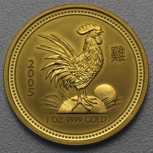 Goldmünze 1oz "Hahn" 2005 Lunar I – Year of the Rooster (Australien) - Hauptansicht