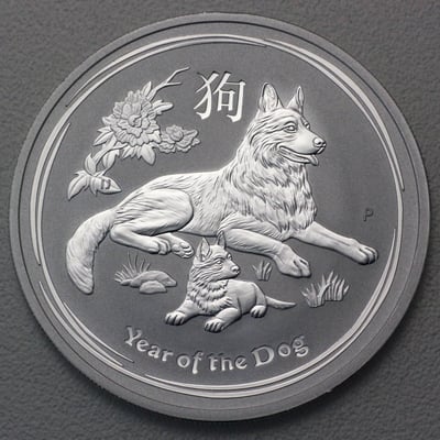 Silbermünze 1oz "Hund" 2018 Lunar II – Year of the Dog (Australien) - Miniaturansicht 1