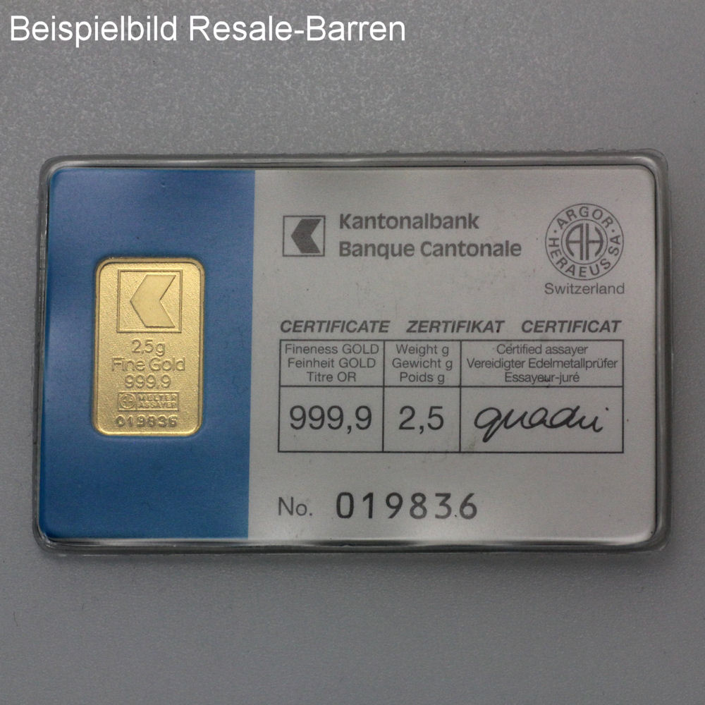 Goldbarren 2,5g "Resale" (div. Hersteller) - Detailansicht 2