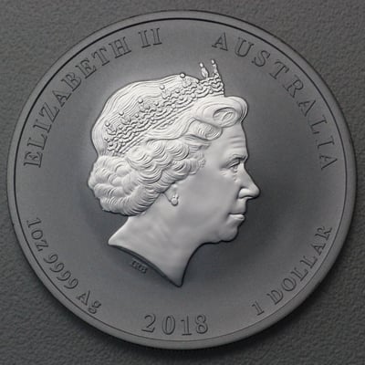 Silbermünze 1oz "Hund" 2018 Lunar II – Year of the Dog (Australien) - Miniaturansicht 2