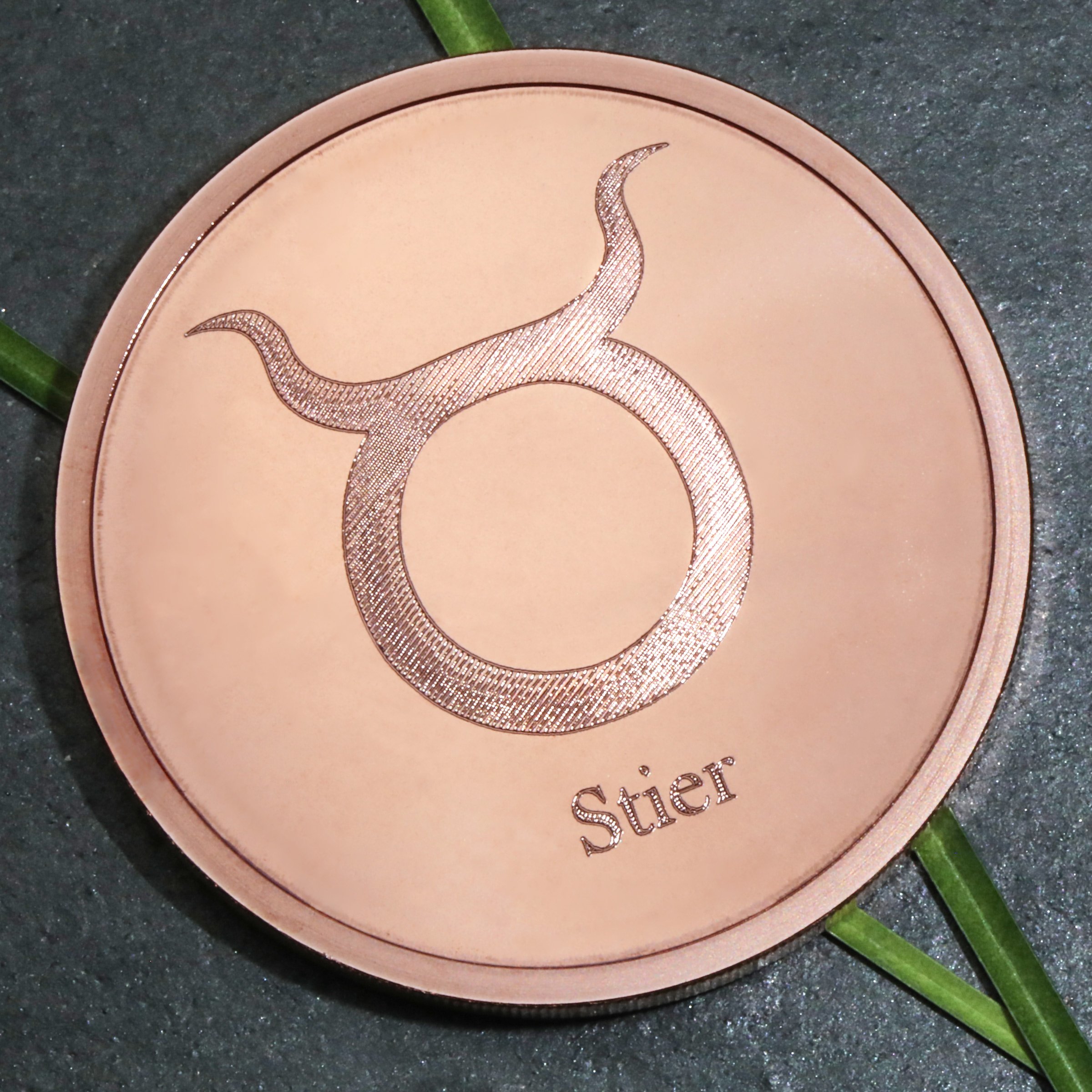 Kupfermedaille "Sternzeichen Stier" Gravurmedaille - Detailansicht 5
